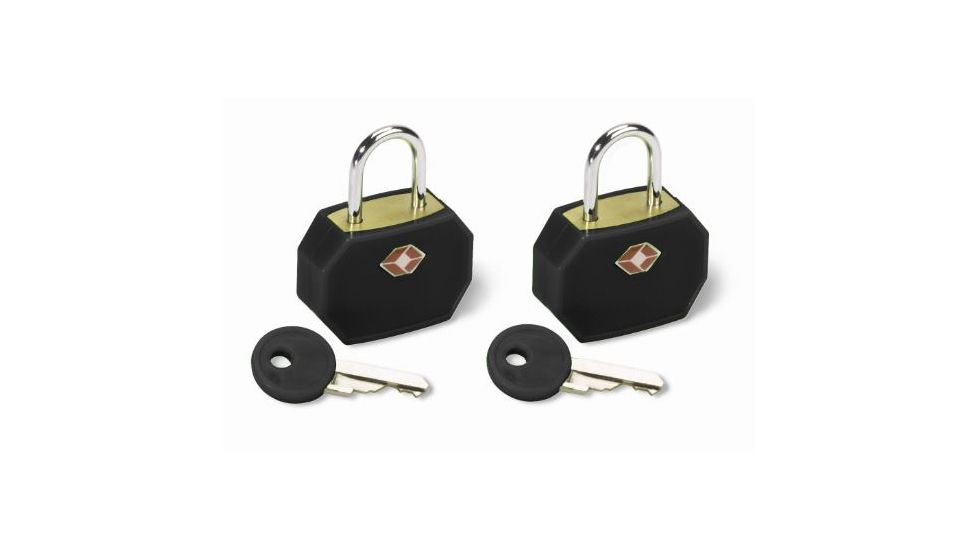 Lewis N Clark Travel Sentry Mini Padlock, 2-Pack, Black TSA14BLK