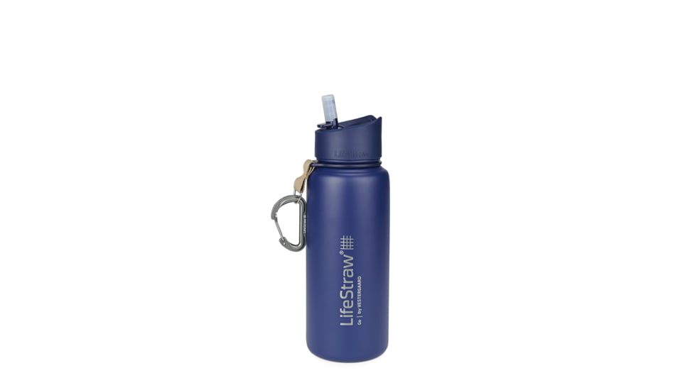 LifeStraw Go Stainless Steel Water Filter Bottle, Blue, One Size, LSGOSSBL01