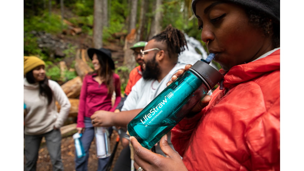 LifeStraw Go Water Bottle w/Filter Tritan Renew, Dark Teal, 22 oz, LGOTR22DT09