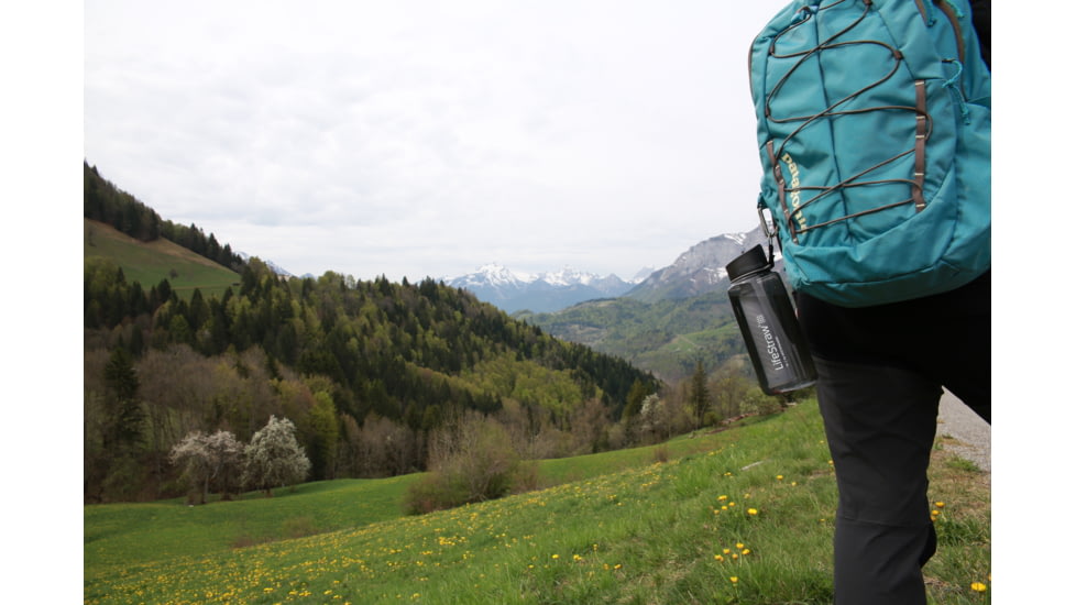 LifeStraw Go Water Bottle w/Filter Tritan Renew, Gray, 1 liter, LGOTR1LGR09