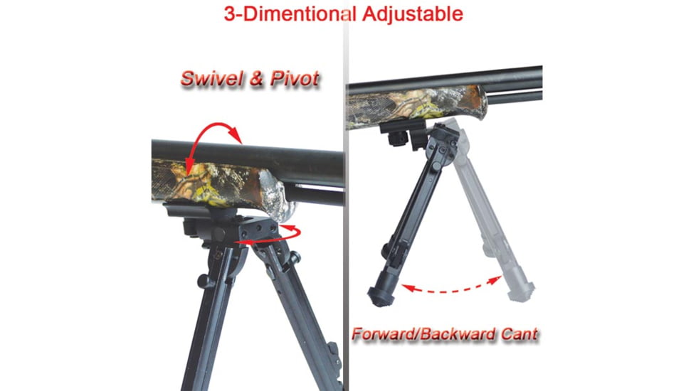 Lion Gears Scout-Pod 7in-9in Tactical Button-Lock 3-Position Folding Bi-pods, with Sling Stud Mounting Deck, LG-SP-3D06SL