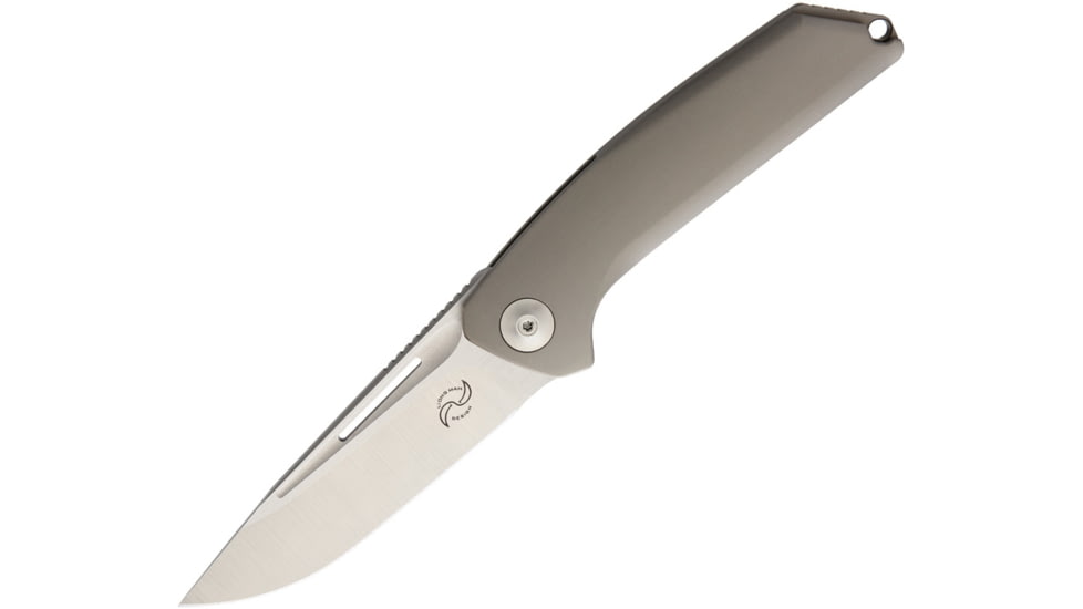 Liong Mah Designs Endevour Bronze Folding Knife, 3.75in Satin Cpm S35Vn SS Drop Point, Bronze Matte Finish Titanium Handle, Pocket Clip, Black Nylon Case, ENDEVOUR BRONZE