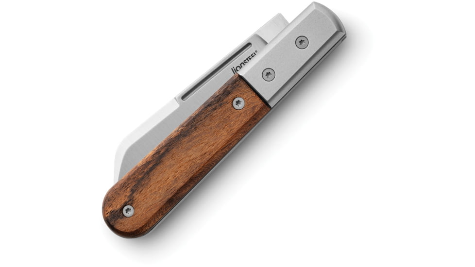 Lionsteel Barlow Dom Folding Knife, 3in, M390 Stainless, Satin Finish, DOM Style Blade, Santos Wood Handle, CK0115 ST