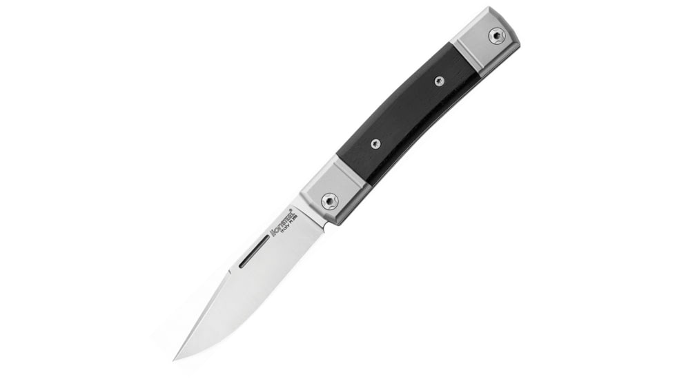 Lionsteel BestMan BM1 Slipjoint Ebony Folding Knife, 2.75 satin finish Bohler M390 stainless clip blad, Ebony wood handle, BM1 EB