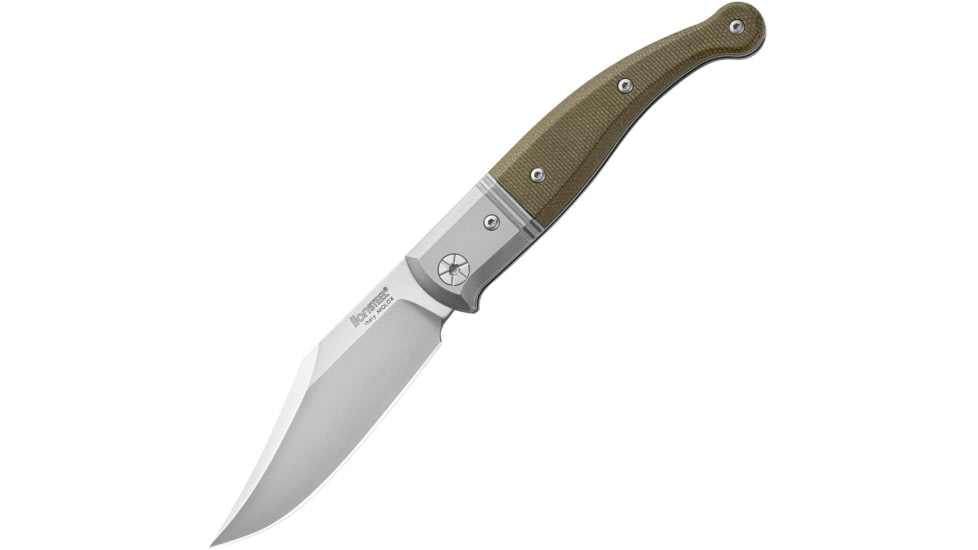Lionsteel Gitano Slip Joint Green Folding Knife, 3.25 satin finish Niolox tool steel clip point bl, Green canvas micarta handle, GT01 CVG