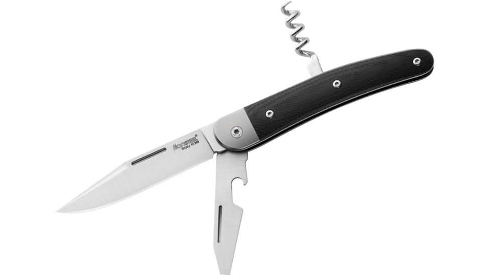 Lionsteel Jack Linerlock Black G10 Knife, with screwdriver blade and corkscrew, JK3 GBK