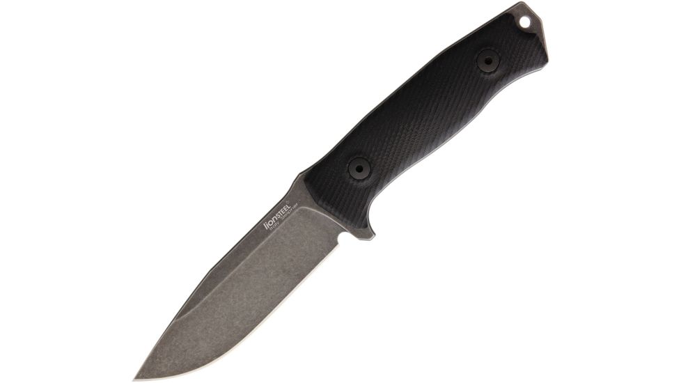 Lionsteel M5 Fixed Blade G10 Fixed Blade Knife, 4.5in, Black, G10 Handle LSTM5BG10