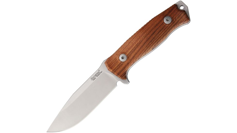 Lionsteel M5 Fixed Blade Santos Wood Fixed Blade Knife, 4.5in, Drop Point, Satin, Santos Wood Handle LSTM5ST