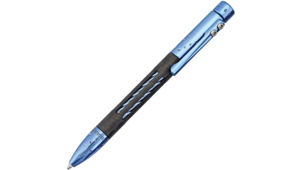 Lionsteel Nyala Pen Carbon Fiber Blue, Nyala Twist Pen, 4.5in Overall, Carbon Fiber Insert, Uses Fisher Space Pen Pr4 Cartridge, Titanium Construction, Blue, Blue, NY FC BLS
