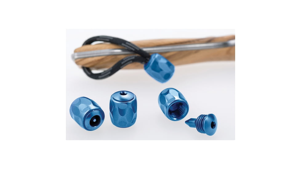 Lionsteel TiP Tiium, .47in X .55in, The Pearl Bead And Locking System Are For A 5/32 Lanyard 4 Mm, Blue, Titanium Construction, TIP BL