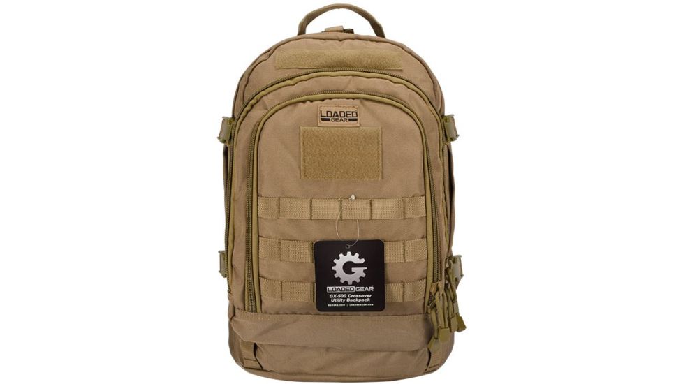 Loaded Gear GX-500 Crossover Utility Backpack, Padded Laptop Sleeve, Side Compression Straps, Dark Earth, 7.08 x 10 x 17.72 In BI12614