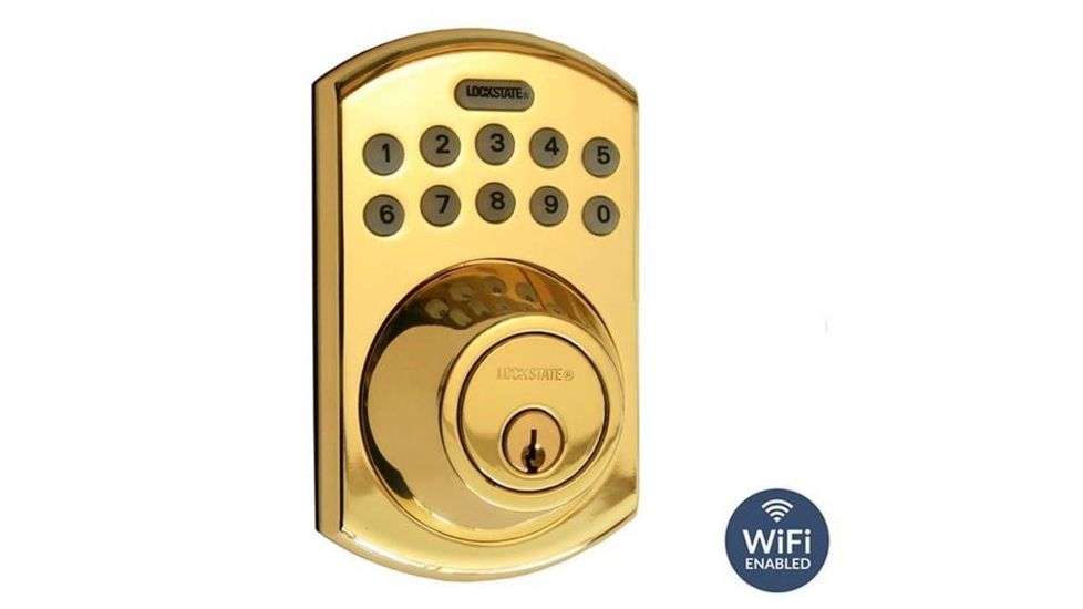 Lockstate Electronic Keypad Deadbolt, Bolder Style, Polished Brass, LS-DB550-PB