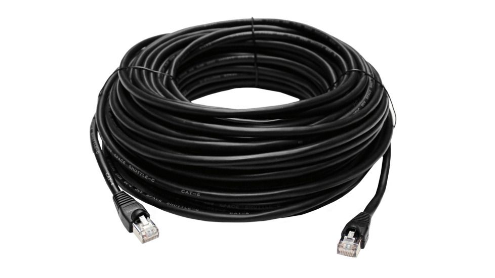 Lorex 100FT CAT-6 Outdoor Extension Cable, Black, 100ft, CBL100C6RXU