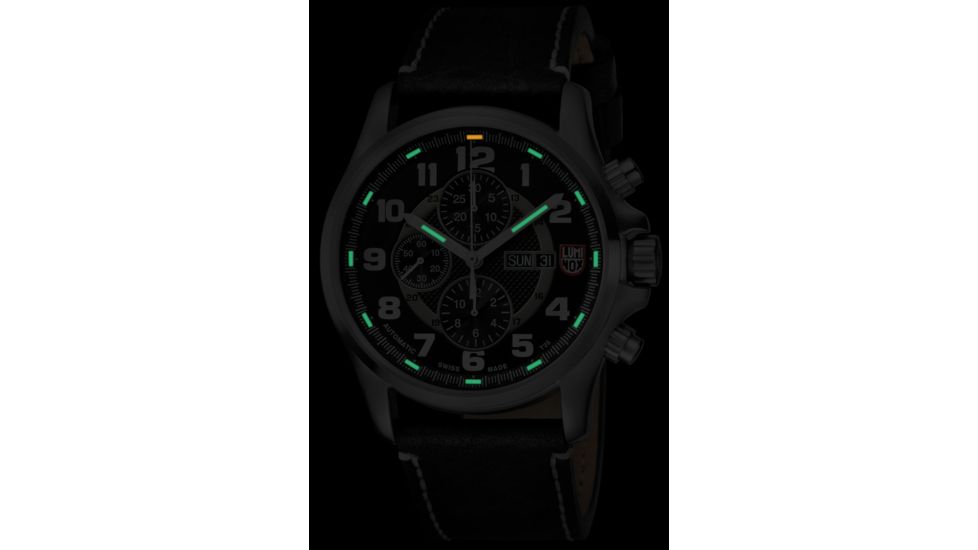 LUMINOX Field Valjoux Automatic Chronograph Watch, Black/Ivory, 48mm A.1861