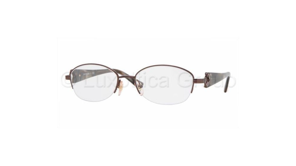 Luxottica Titanium Eyeglasses LC1423TB with No-Line Progressive Rx Prescription Lenses, Select Frame Color / Lens Diameter Dark Brown Frame / 50 mm Prescription Lenses