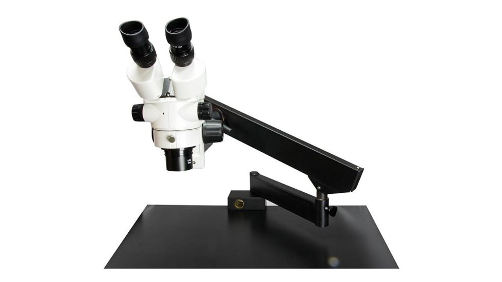 LW Scientific Z4 Trinocular Stereo Zoom Microscope on Articlulating Arm, Clamp Base, CREAM Z4M-TZM7-BMAC