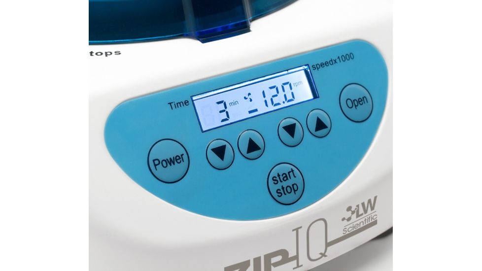 LW Scientific Zip-IQ TT - Digital, 6pl Angled Test Tube Rotor Centrifuge, White/Blue, ZIC-06AD-15T3