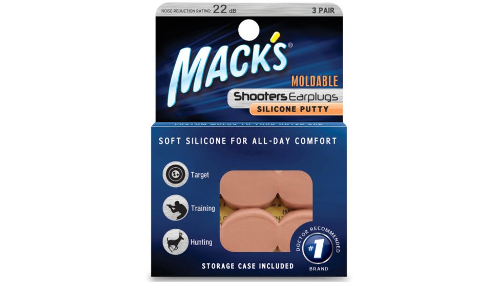 Macks Beige Silicone Putty Ear Plugs, 3 Pair MK48