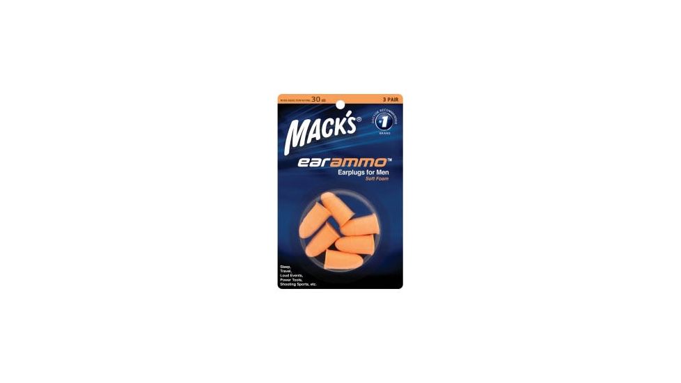 Macks Ear Ammo Ear Plugs, 3 Pair MK4943