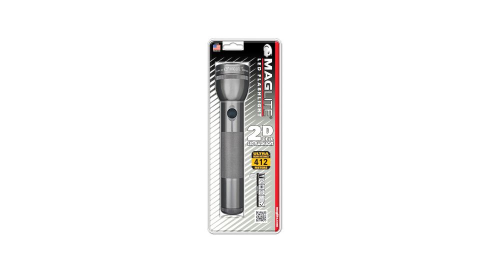 MagLite 2 D-Cell Heavy Duty Flashlight, Display Box, Gray Pewter, S2D095
