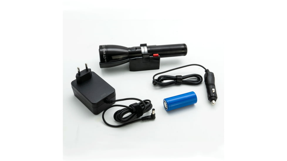 ML150LRS Flashlight, LiFePO4 Battery, Charging Cradle, 12v Car Adapter, 230V Converter