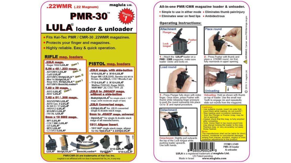 Maglula LU34B Loader And Unloader Kel-Tec PMR-30 22 Winchester Magnum Rimfire