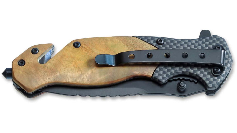 Boker Blomkvist Folding Knife, 3.35in, 440A, Stainless Steel, Wood Multi Handle, 01MB735