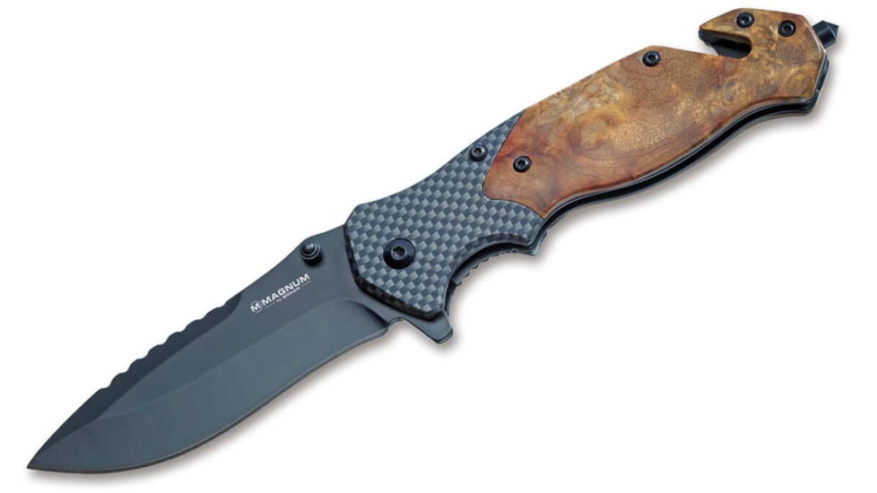 Boker Blomkvist Folding Knife, 3.35in, 440A, Stainless Steel, Wood Multi Handle, 01MB735