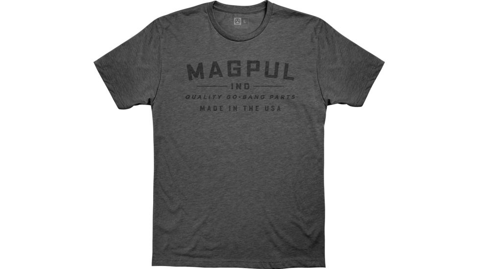 Magpul Industries Go Bang Parts CVC T-Shirt, Charcoal, Medium, MAG1112-011-M