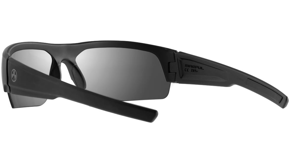 Magpul Industries Helix Eyewear Shooting Glasses, Black Frame, Gray/Silver Mirror Lens, Polarized, MAG1097-1-001-1110