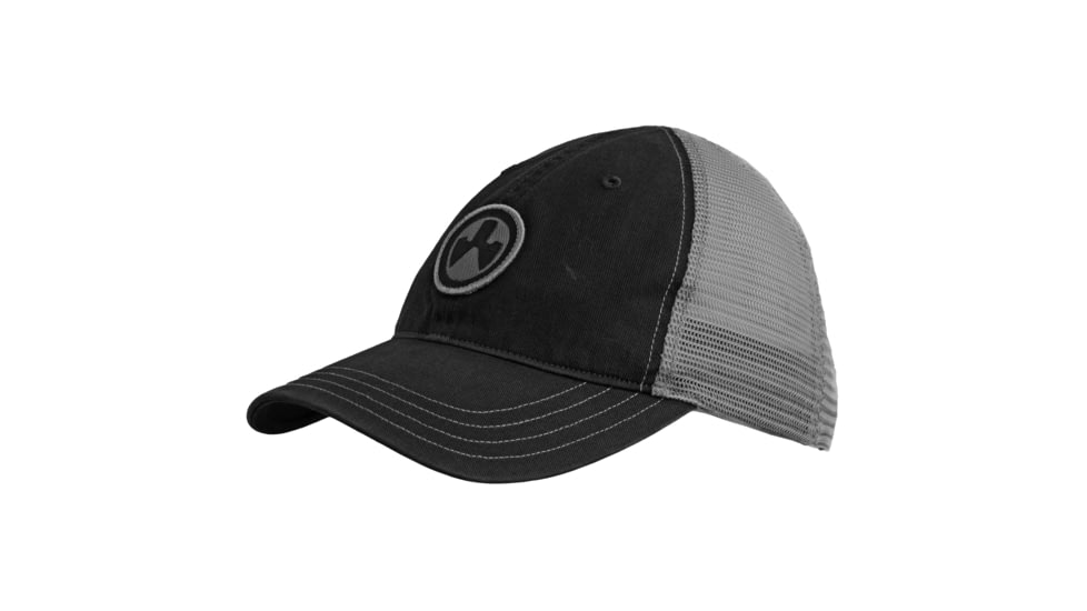 Magpul Industries Icon Patch Garment Washed Trucker Men's Hat, Black/Charcoal, One Size, MAG1105-002