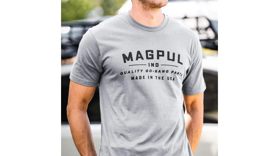 Magpul MAG1112-041-XL Go Bang Parts Stone Gray Heather Cotton/Polyester Short S