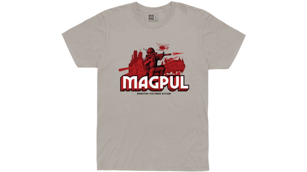 Magpul Industries Nonstop Polymer Action T-Shirt - Men's, Silver, Medium, MAG1221-040-M
