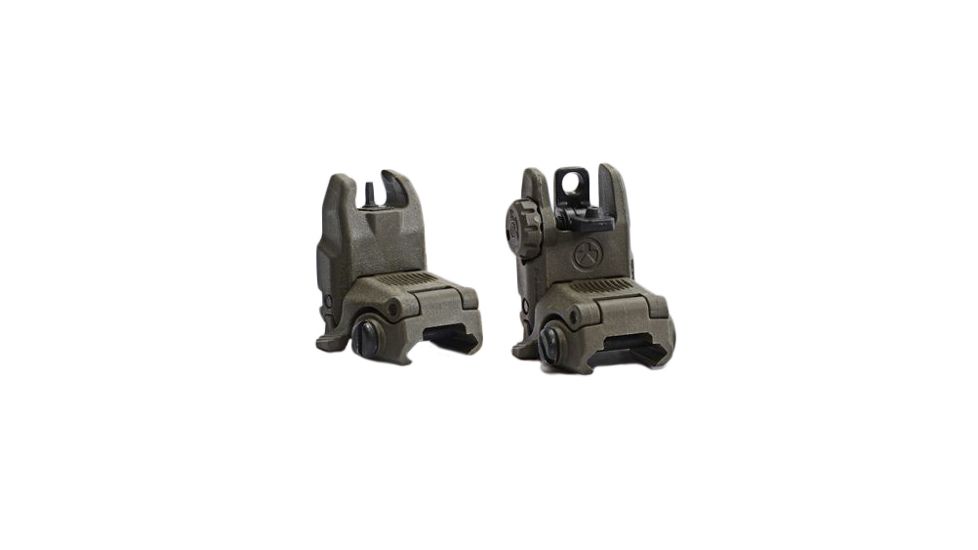 Magpul MBUS Front and Rear Flip Sights Set, Olive Drab Green