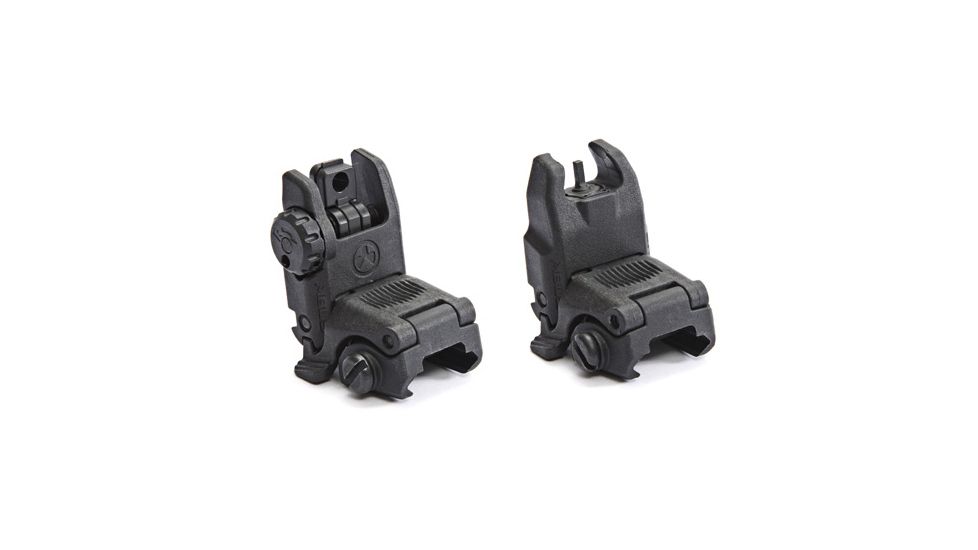 Magpul MBUS Front and Rear Flip Sights Set, Black, MPIMAG247BLK-KIT2