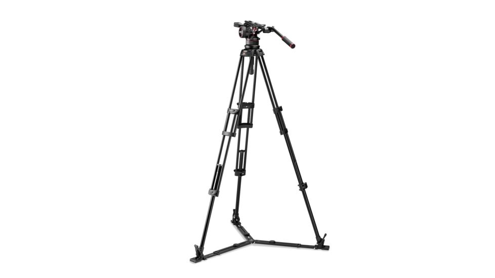 Manfrotto Nitrotech N12 Video Head w/ Twin Leg Tripod Ground Spreader, Black, MVKN12TWINGUS