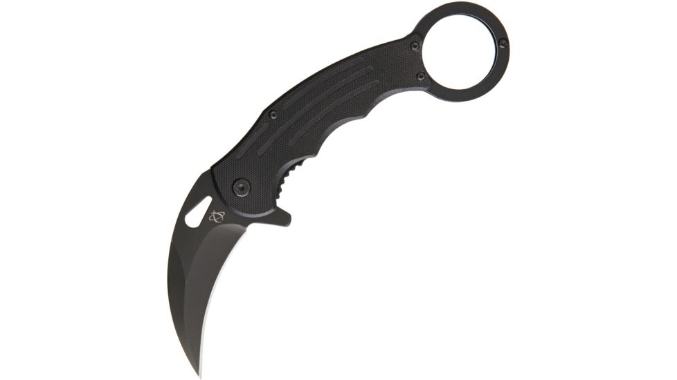 Mantis Karambit Linerlock A/O Black Folding Knife,2.75in,Stainless Steel,Standard Edge,Black G10 Handle MANMK5