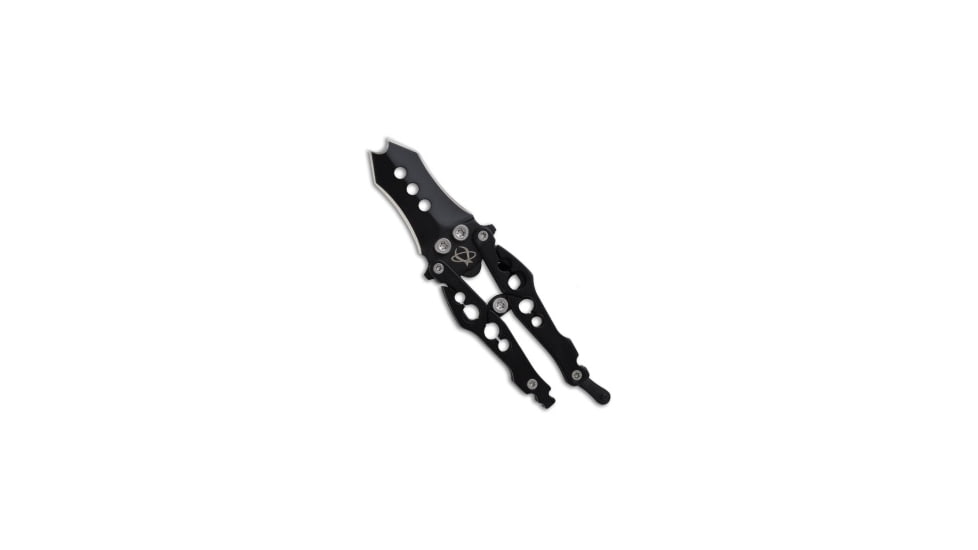 Mantis Mantis Bottleneck Dual-Tip Butterfly-Style Folding Knife 1.99" Black BK-2A, Black, Stainless Steel, adult, BHQ-12813
