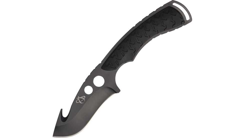 Mantis Master Fixed Blade Knife, Black Guthook PE Knife, Black Handle MANTA2XLB