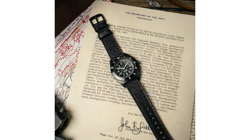 Marathon Limited 250 Edition SSNAV-D Auto Unisex Watch, 41mm Case Diameter, Bi-Directional Bezel, Black Leather Strap, WW194030AN-US250