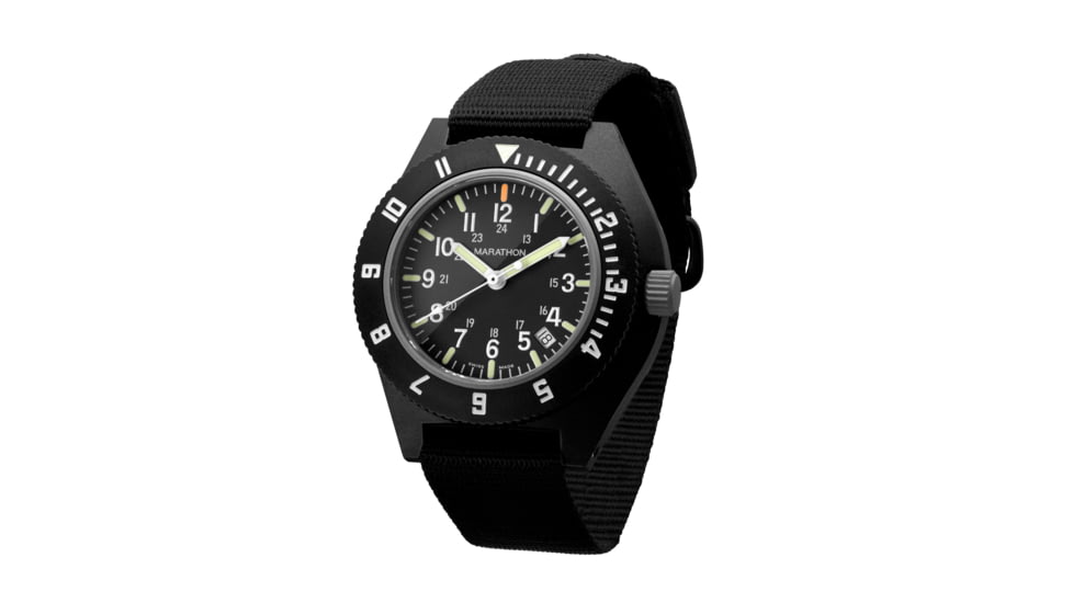 Marathon 41 mm Maraglo Navigator Watch w/Date, Ballistic Nylon, Black, WW194013BK-2101