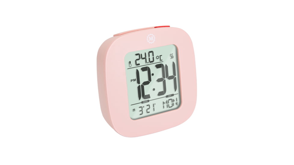 Marathon Compact Alarm Clock w/Temperature and Date, Pink, CL030058-PI-00-NA