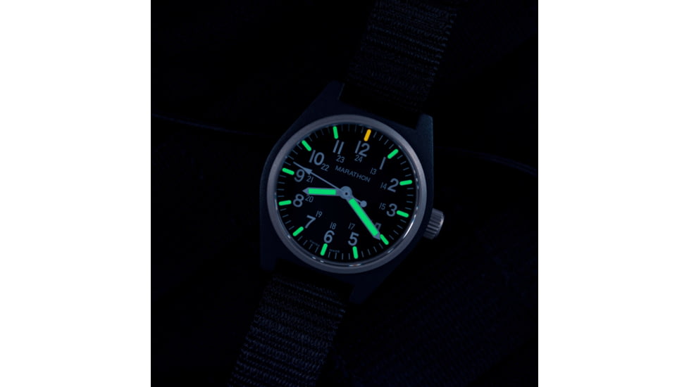 Marathon General Purpose Quartz Wristwatch w/ Maraglo, Black, WW194009BK-0101