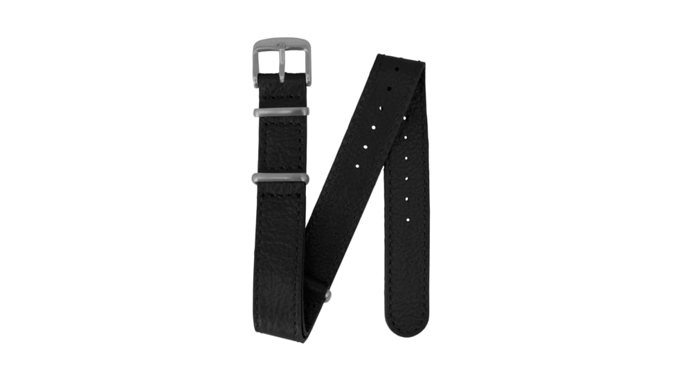 Marathon Leather Nato Watch Strap, 16mm, Black, WS-LDS-BKSS-16-11