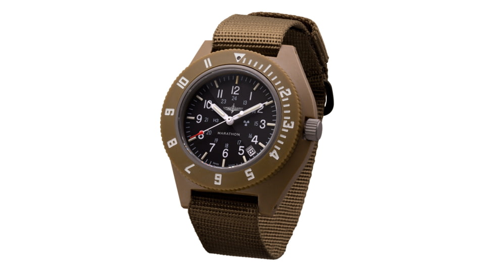 Marathon Pilots Navigator Wristwatch w/Date and Tritium, Duvdevan Wristwatch, Desert Tan, WW194013DT-0602