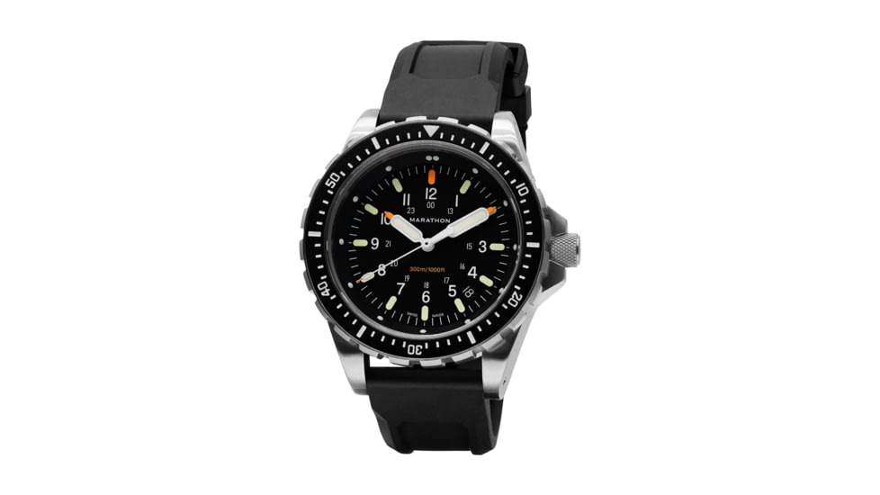 Marathon Search and Rescue Jumbo Divers Wristwatch w/Maraglo, JSAR, Black, WW194018SS-0130