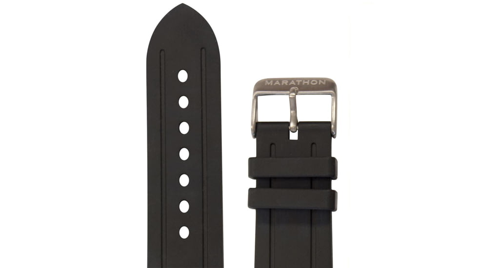 Marathon Vulcanized Rubber Dive Watch Strap, 22mm, Black, WS-RB-BKSS-22