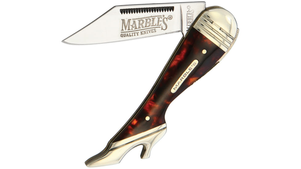 Marbles Small Leg Knife Tortoise, Mirror finish stainless clip blade, Imitation tortoise shell handle, KB114 MR208