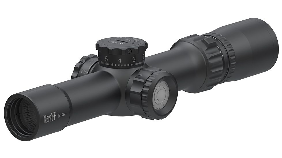 March Scopes 1X-8X24, Tactical Turret Rifle Scope, Fmc-1 Reticle, With Illumination, Black, NSN None, D8V24FIML-FMC-1