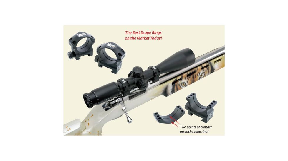 Rifle Scope Rings 30mm 1.00&quot;, Black